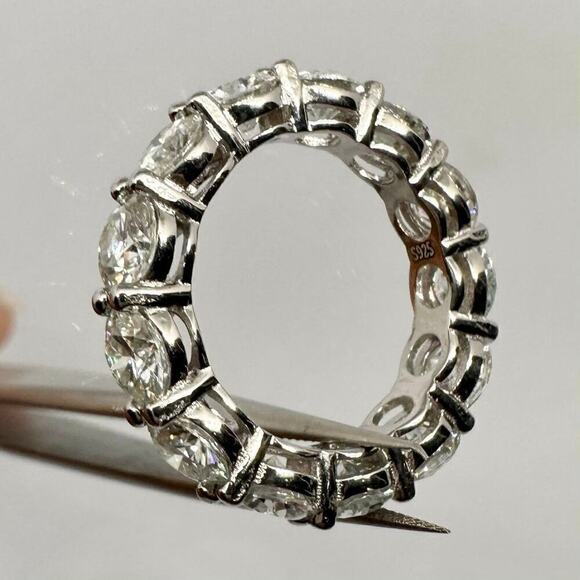 7 Ct Moissanite Diamond Eternity Ring Wedding Anniversary Band 5mm Iced Out - Picture 3 of 12
